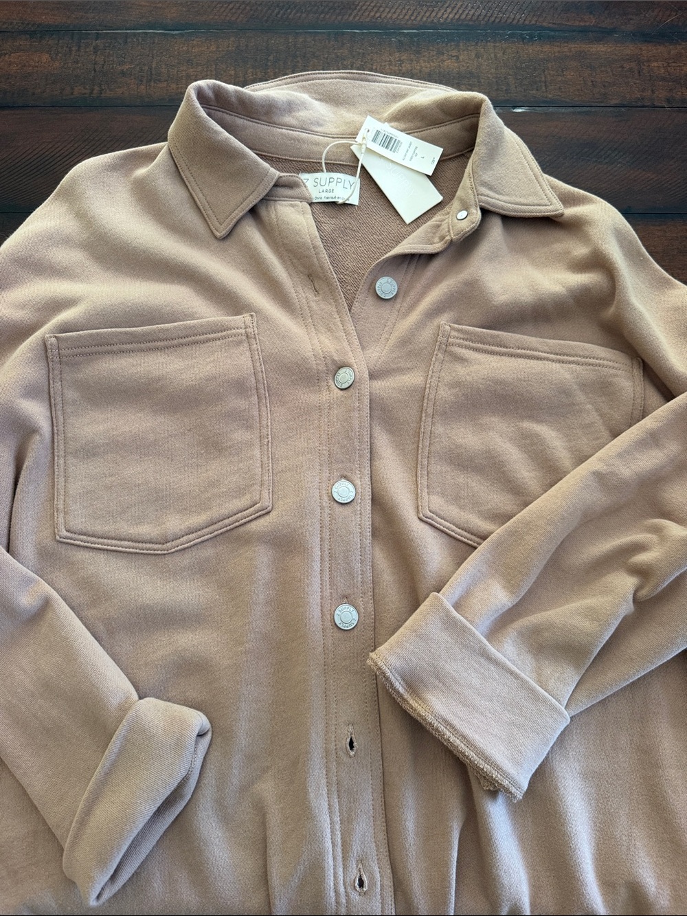Z Supply NWT Iced Coffee All Day Denim Knit Jacket - Picture 5 of 5